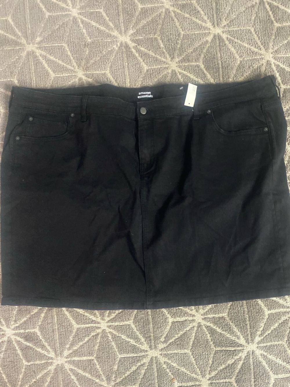 Amazon Essentials Black Denim Midi Skirt